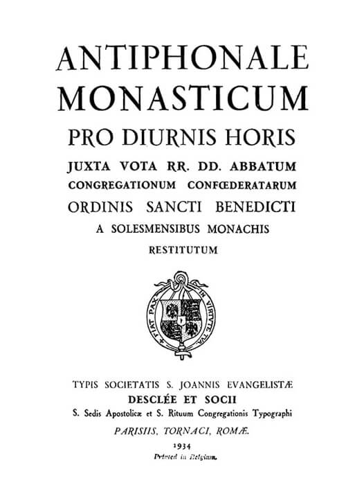 Portada del libro «Antiphonale Monasticum, 1934»