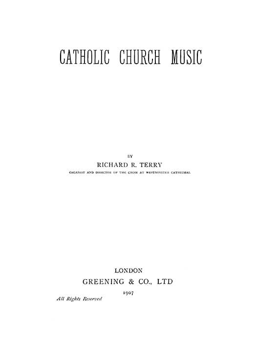 Portada del libro «Catholic Church Music, 1907»