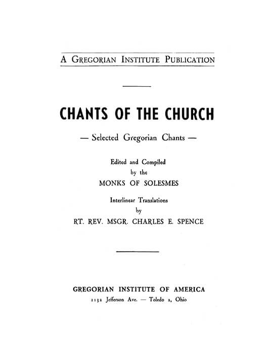 Portada del libro «Chants of the Church, 1953»