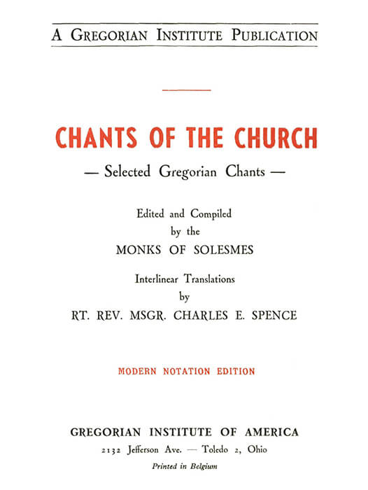 Portada del libro «Chants of the Church: Modern Notation Edition, 1954»