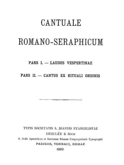 Portada del libro «Cantuale Romano-Seraphicum, 1922»