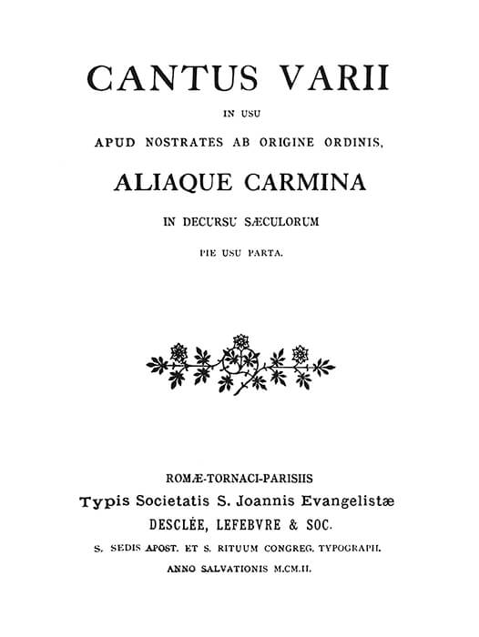 Portada del libro «Cantus varii Romano-Seraphici, 1902»