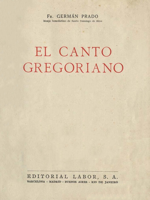 Portada del libro «El Canto Gregoriano, 1945»