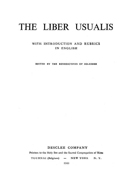 Portada del libro «(The) Liber Usualis, 1961»