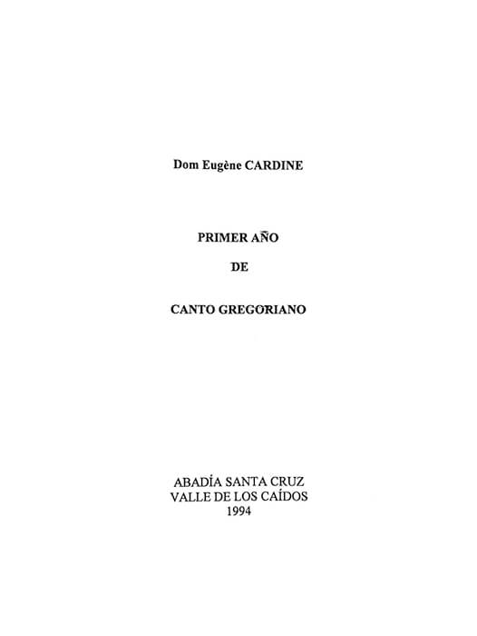 Portada del libro «Primer Año de Canto Gregoriano, 1994»