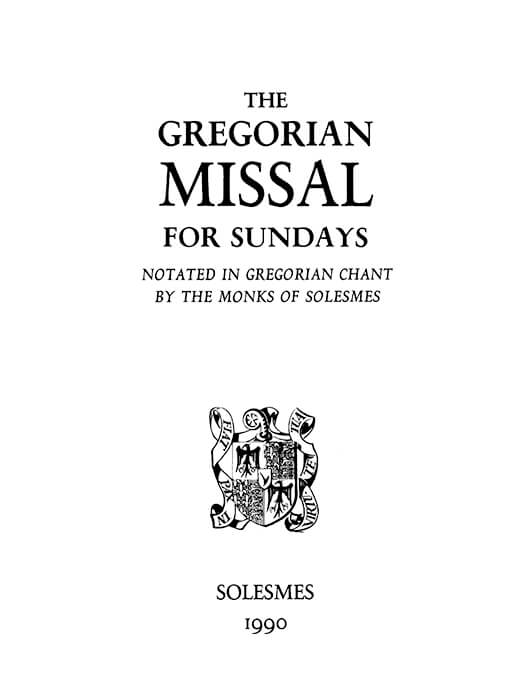 Portada del libro «The Gregorian Missal for Sundays, 1990»
