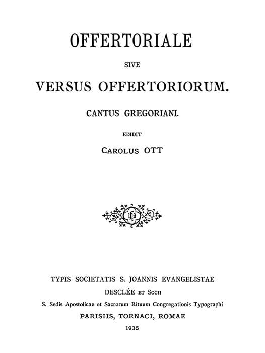 Portada del libro «Versus Offertoriorum, 1935»