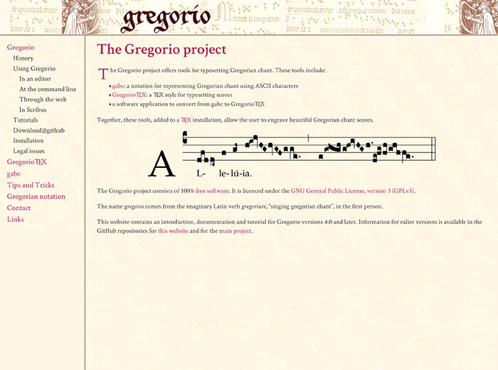Pantallazo de la web «The Gregorio Project»