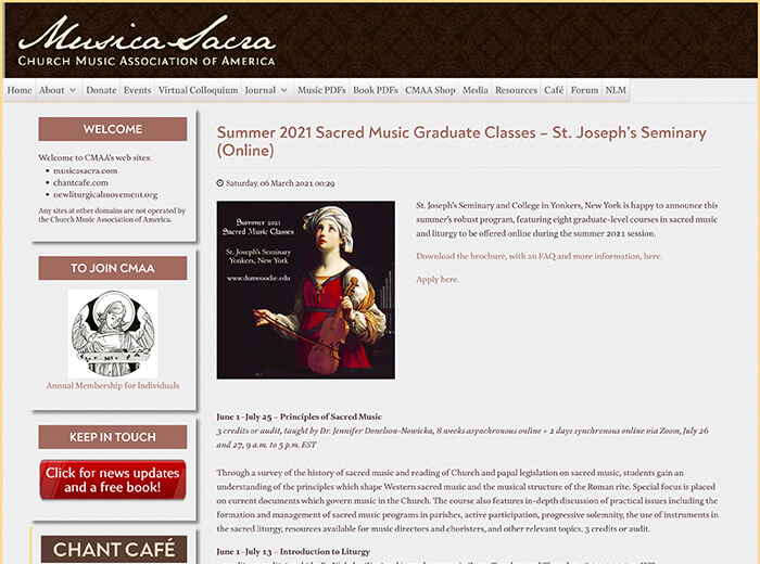Pantallazo de la web «Musica Sacra»