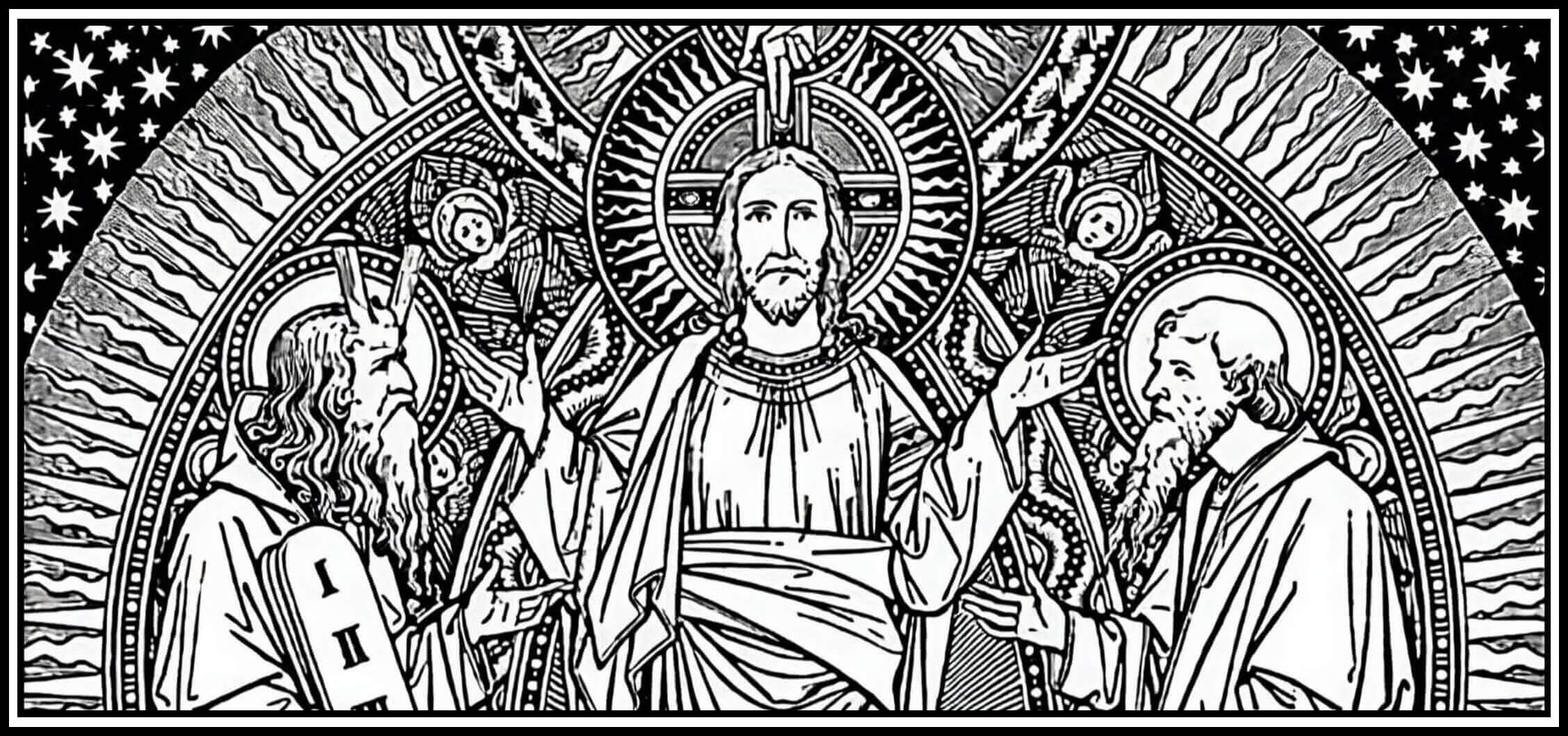 Nuestro Señor Jesucristo se aparece transfigurado entre Moisés y Elías